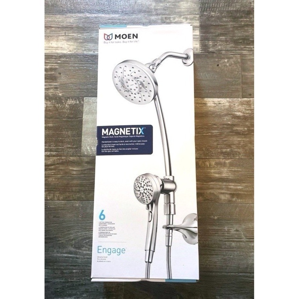 Moen 28501 Engage 6-Setting Handheld Rain Shower Slide Bar Magnetix in Chrome